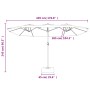 Sombrilla doble de jardín con luces LED negro 449x245 cm von , Sonnenschirme - Ref: Foro24-362959, Preis: 216,80 €, Rabatt: %