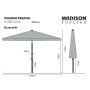 Madison Sombrilla de jardín redonda Flores Luxe rojo ladrillo 300 cm by , Umbrellas - Ref: Foro24-423701, Price: 137,48 €, Di...