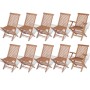 Set comedor de jardín 11 pzas con sillas plegables teca maciza de , Conjuntos de jardín - Ref: Foro24-43043, Precio: 898,13 €