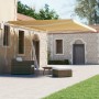 Toldo de pie retráctil manual amarillo y blanco 450x300 cm