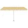 Gelb-weiße Markise mit manuell ausziehbarem Fuß, 450 x 300 cm von vidaXL, Markisen - Ref: Foro24-3069558, Preis: 481,63 €, Ra...