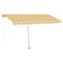 Gelb-weiße Markise mit manuell ausziehbarem Fuß, 450 x 300 cm von vidaXL, Markisen - Ref: Foro24-3069558, Preis: 481,63 €, Ra...