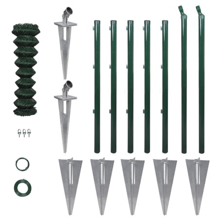 Valla metálica con estacas postes acero galvanizado 1,25x15 m by , fence panels - Ref: Foro24-140751, Price: 222,88 €, Discou...