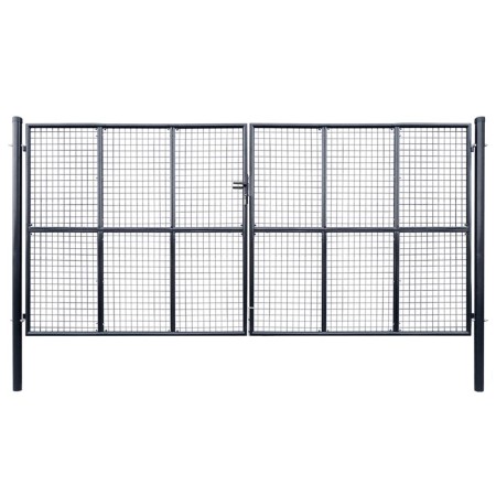 Puerta de malla de jardín acero galvanizado 400x175 cm gris by , garden gates - Ref: Foro24-143378, Price: 640,91 €, Discount: %