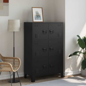 Baúl de almacenaje industrial acero negro 75x40x120 cm de , Baúles de almacenamiento - Ref: Foro24-145359, Precio: 255,49 €