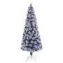 Árbol de Navidad artificial LED fibra óptica blanco azul 210 cm