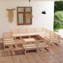 Juego de muebles de jardín 12 piezas madera maciza de pino de , Conjuntos de jardín - Ref: Foro24-3075949, Precio: 514,59 €