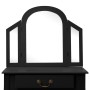 Tocador y taburete madera paulownia negro 65x36x128 cm de , Tocadores para dormitorios - Ref: Foro24-289336, Precio: 161,93 €...