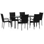 Juego de comedor de jardín 7 piezas ratán sintético negro by , Garden sets - Ref: Foro24-3156657, Price: 432,35 €, Discount: %