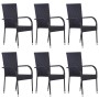 Juego de comedor de jardín 7 piezas ratán sintético negro by , Garden sets - Ref: Foro24-3156657, Price: 432,35 €, Discount: %