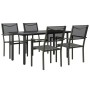 Juego de comedor para jardín 5 piezas acero y textilene negro von , Gartensets - Ref: Foro24-3200730, Preis: 328,85 €, Rabatt: %