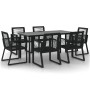 Juego de comedor para jardín 7 piezas ratán PVC negro by , Garden sets - Ref: Foro24-3156545, Price: 597,50 €, Discount: %