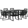 Juego de comedor para jardín 7 piezas ratán PVC negro by , Garden sets - Ref: Foro24-3156545, Price: 597,50 €, Discount: %