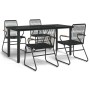 Juego de comedor de jardín 5 piezas ratán PVC negro by , Garden sets - Ref: Foro24-3156572, Price: 345,30 €, Discount: %
