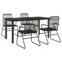 Juego de comedor de jardín 5 piezas ratán PVC negro by , Garden sets - Ref: Foro24-3156572, Price: 345,30 €, Discount: %