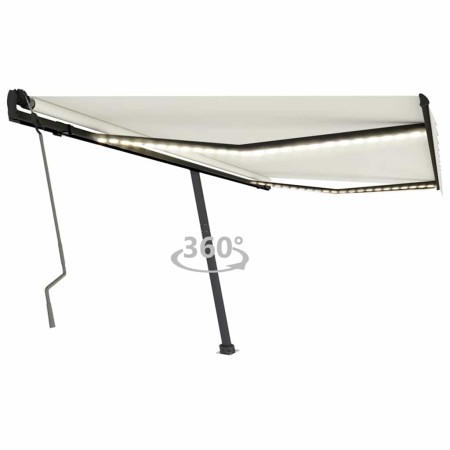 Toldo retráctil manual con LED color crema 450x300 cm von , Markisen - Ref: Foro24-3069762, Preis: 561,36 €, Rabatt: %