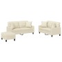 Juego de sofás con cojines 3 piezas cuero sintético color crema von , Sofas - Ref: Foro24-3201374, Preis: 501,70 €, Rabatt: %