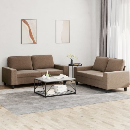 Juego de sofás 2 piezas tela marrón by , Sofas - Ref: Foro24-3201885, Price: 472,66 €, Discount: %