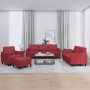 Juego de sofás con cojines 4 piezas cuero sintético rojo tinto von , Sofas - Ref: Foro24-3201748, Preis: 624,46 €, Rabatt: %