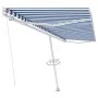 Blau-weiße manuell ausziehbare Fußmarkise 500 x 300 cm von vidaXL, Markisen - Ref: Foro24-3069576, Preis: 516,94 €, Rabatt: %
