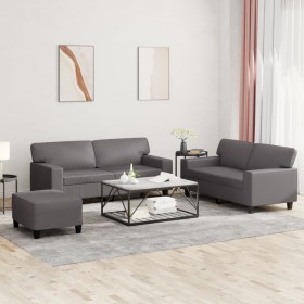 Juego de sofás 3 piezas cuero sintético gris von , Sofas - Ref: Foro24-3201921, Preis: 548,00 €, Rabatt: %