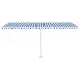 Blau-weiße manuell ausziehbare Fußmarkise 500 x 300 cm von vidaXL, Markisen - Ref: Foro24-3069576, Preis: 516,94 €, Rabatt: %