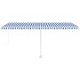 Blau-weiße manuell ausziehbare Fußmarkise 500 x 300 cm von vidaXL, Markisen - Ref: Foro24-3069576, Preis: 474,33 €, Rabatt: %