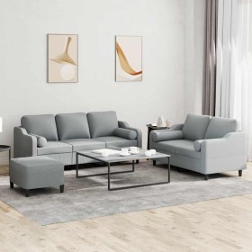 Juego de sofás con cojines 3 piezas tela gris claro von , Sofas - Ref: Foro24-3201858, Preis: 567,87 €, Rabatt: %