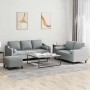 Juego de sofás con cojines 3 piezas tela gris claro by , Sofas - Ref: Foro24-3201858, Price: 538,40 €, Discount: %