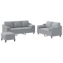 Juego de sofás con cojines 3 piezas tela gris claro by , Sofas - Ref: Foro24-3201858, Price: 538,40 €, Discount: %