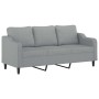 Juego de sofás con cojines 3 piezas tela gris claro by , Sofas - Ref: Foro24-3201858, Price: 538,40 €, Discount: %