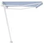 Blau-weiße manuell ausziehbare Fußmarkise 500 x 300 cm von vidaXL, Markisen - Ref: Foro24-3069576, Preis: 516,94 €, Rabatt: %