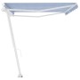Blau-weiße manuell ausziehbare Fußmarkise 500 x 300 cm von vidaXL, Markisen - Ref: Foro24-3069576, Preis: 474,33 €, Rabatt: %