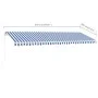 Blau-weiße manuell ausziehbare Fußmarkise 500 x 300 cm von vidaXL, Markisen - Ref: Foro24-3069576, Preis: 516,94 €, Rabatt: %