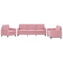 Juego de sofás 3 piezas terciopelo rosa von , Sofas - Ref: Foro24-3201937, Preis: 724,60 €, Rabatt: %
