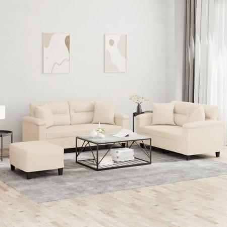 Juego de sofás con cojines 3 piezas tela microfibra beige von , Sofas - Ref: Foro24-3202337, Preis: 619,17 €, Rabatt: %