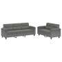 Juego de sofás con cojines 2 piezas tela microfibra gris oscuro von , Sofas - Ref: Foro24-3202340, Preis: 572,77 €, Rabatt: %