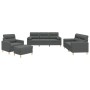 Juego de sofás con cojines 4 piezas tela gris oscuro by , Sofas - Ref: Foro24-3201561, Price: 674,56 €, Discount: %