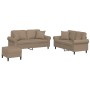 Juego de sofás con cojines 3 piezas cuero sintético capuchino von , Sofas - Ref: Foro24-3202169, Preis: 535,56 €, Rabatt: %
