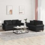 Juego de sofás con cojines 2 piezas cuero sintético negro von , Sofas - Ref: Foro24-3202160, Preis: 476,68 €, Rabatt: %