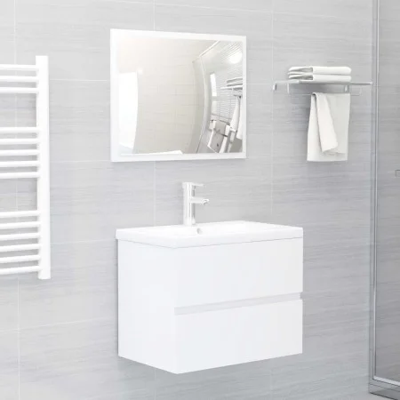 Badmöbel-Set weiß glänzend Holzwerkstoff von vidaXL, Badezimmermöbel - Ref: Foro24-3071681, Preis: 187,88 €, Rabatt: %