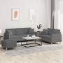 Juego de sofás con cojines 3 piezas tela gris oscuro by , Sofas - Ref: Foro24-3202143, Price: 589,68 €, Discount: %