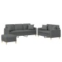 Juego de sofás con cojines 3 piezas tela gris oscuro by , Sofas - Ref: Foro24-3202143, Price: 589,68 €, Discount: %