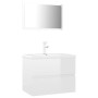 Juego de muebles de baño madera de ingeniería blanco brillo de vidaXL, Muebles de baño - Ref: Foro24-3071681, Precio: 198,14 ...
