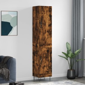Aparador de madera contrachapada roble ahumado 34,5x34x180 cm by , Sideboards - Ref: Foro24-3199142, Price: 100,67 €, Discoun...