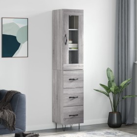 Aparador alto madera contrachapada gris Sonoma 34,5x34x180 cm de , Aparadores - Ref: Foro24-3199271, Precio: 119,21 €, Descue...