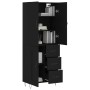 Aparador alto madera contrachapada negro 69,5x34x180 cm de , Aparadores - Ref: Foro24-3198106, Precio: 176,60 €