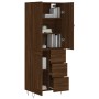 Aparador alto madera contrachapada marrón roble 69,5x34x180 cm de , Aparadores - Ref: Foro24-3198112, Precio: 163,34 €