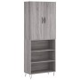 Aparador alto madera contrachapada gris sonoma 69,5x34x180 cm by , Sideboards - Ref: Foro24-3198119, Price: 125,33 €, Discoun...