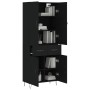 Aparador alto madera contrachapada negro 69,5x34x180 cm de , Aparadores - Ref: Foro24-3198178, Precio: 170,68 €, Descuento: %